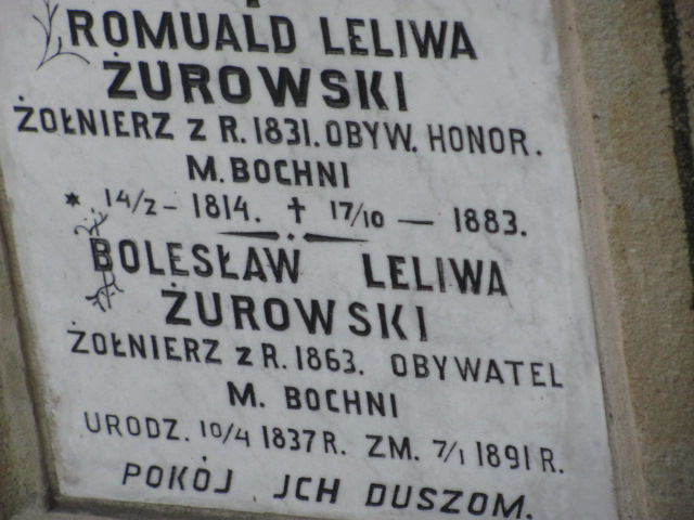 Bolesław LELIWA-ŻURAWSKI 1837 Bochnia - Grobonet - Wyszukiwarka osób pochowanych