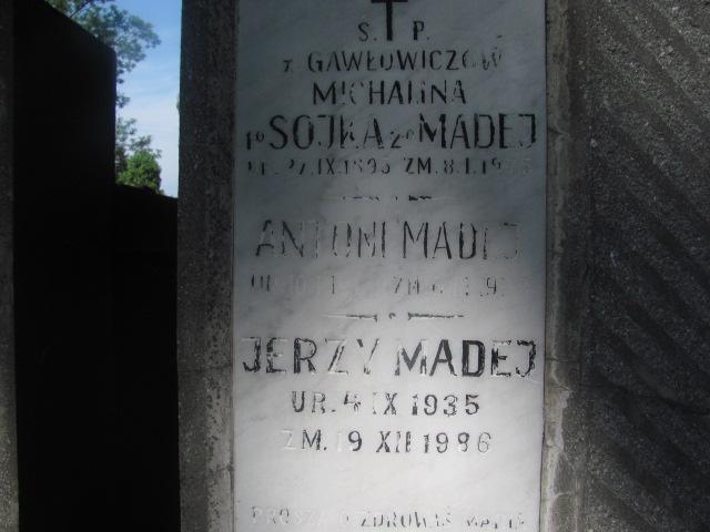 Michalina Sojka Madej 1893 Bochnia - Grobonet - Wyszukiwarka osób pochowanych