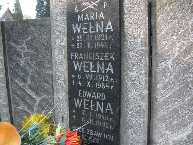 Edward WEŁNA 1943 Bochnia - Grobonet - Wyszukiwarka osób pochowanych