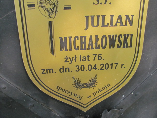 Julian Michałowski 1941 Bochnia - Grobonet - Wyszukiwarka osób pochowanych