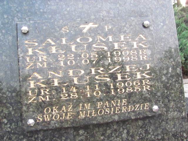 Andrzej KŁUSEK 1906 Bochnia - Grobonet - Wyszukiwarka osób pochowanych