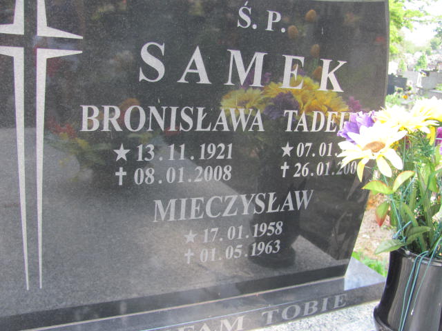 Bronisława Samek 1921 Bochnia - Grobonet - Wyszukiwarka osób pochowanych