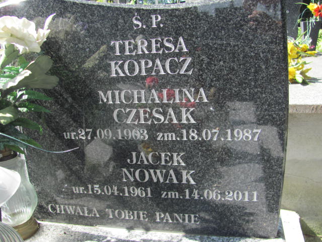 Jacek Nowak 1961 Bochnia - Grobonet - Wyszukiwarka osób pochowanych