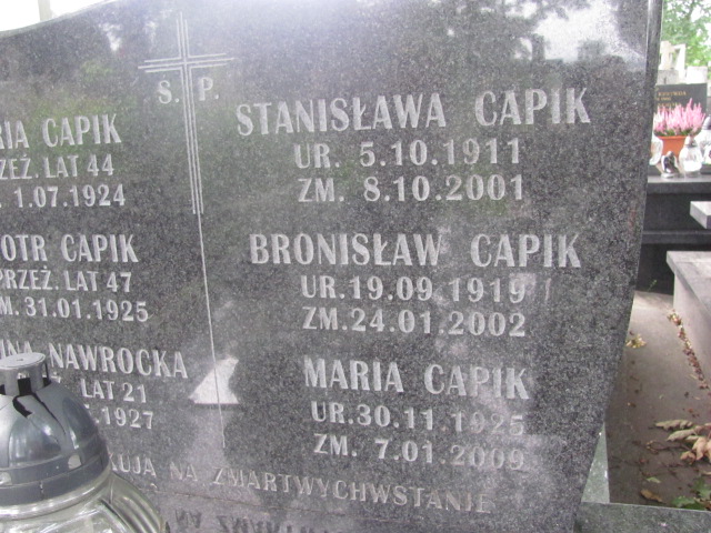 Maria Capik 1925 Bochnia - Grobonet - Wyszukiwarka osób pochowanych