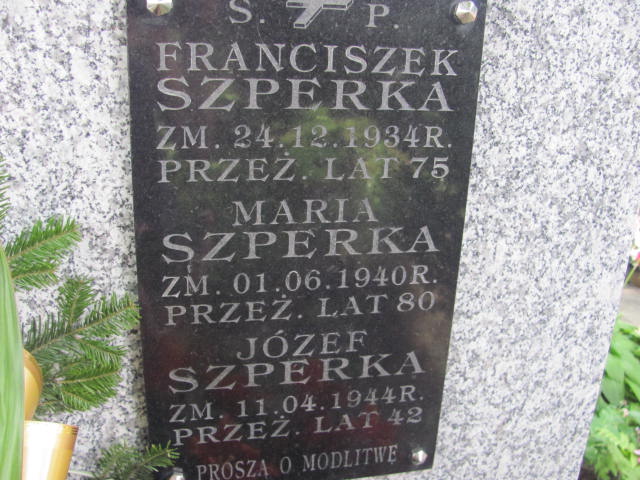 Franciszek SZPERKA 1859 Bochnia - Grobonet - Wyszukiwarka osób pochowanych