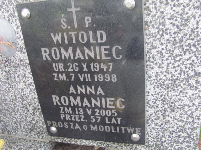 Grób WITOLD ROMANIEC