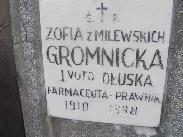Zofia GROMNICKA 1910 Bochnia - Grobonet - Wyszukiwarka osób pochowanych