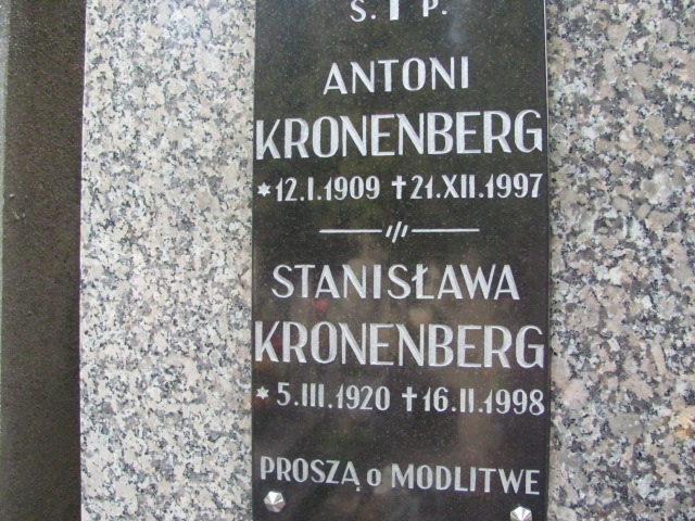 Stanisława KRONENBERG 1920 Bochnia - Grobonet - Wyszukiwarka osób pochowanych