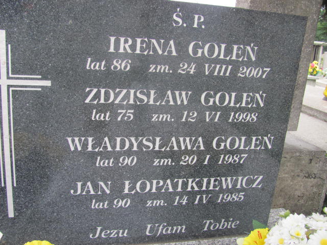 Grób JAN STANISŁAW ŁOPATKIEWICZ