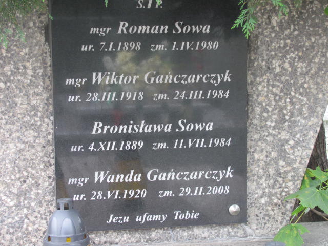 Roman Sowa 1898 Bochnia - Grobonet - Wyszukiwarka osób pochowanych