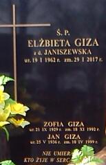 Elżbieta Giza 1962 Bochnia - Grobonet - Wyszukiwarka osób pochowanych