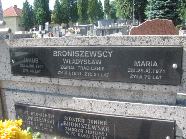 Władysław BRONISZEWSKI 1926 Bochnia - Grobonet - Wyszukiwarka osób pochowanych