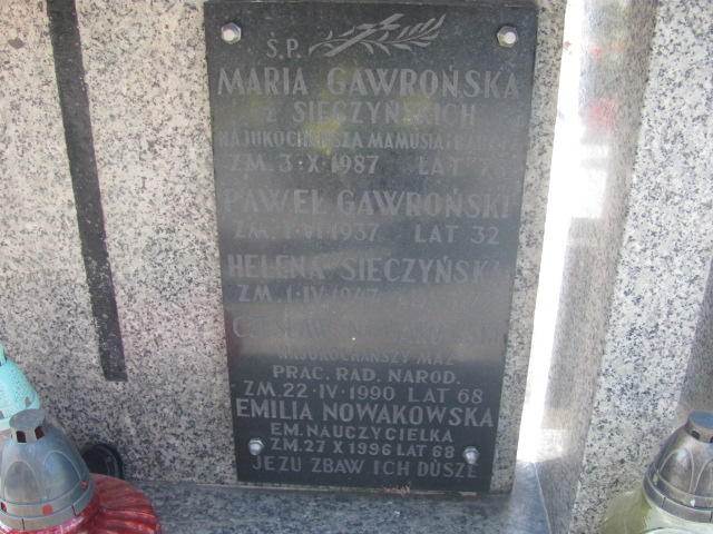 Helena Sieczyńska Bochnia - Grobonet - Wyszukiwarka osób pochowanych