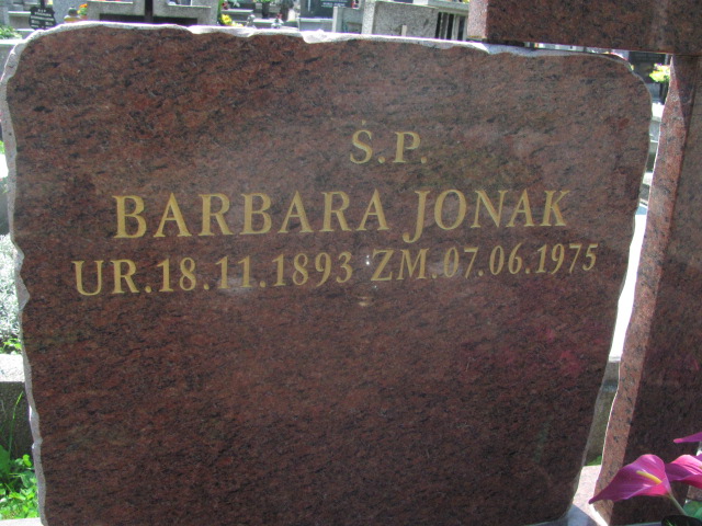 Barbara JONAK 1893 Bochnia - Grobonet - Wyszukiwarka osób pochowanych