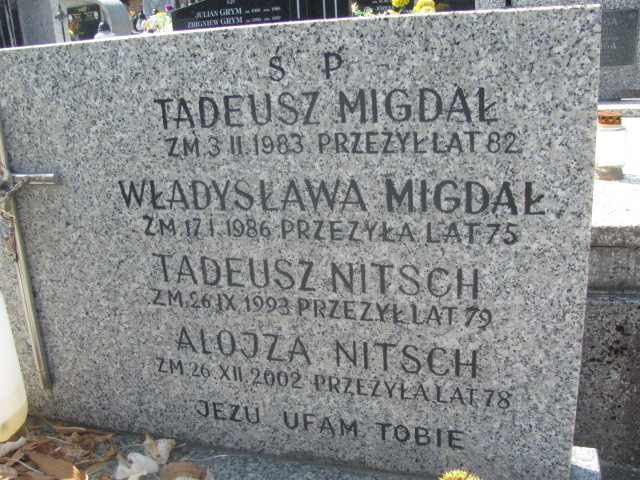 Władysława MIGDAŁ 1911 Bochnia - Grobonet - Wyszukiwarka osób pochowanych
