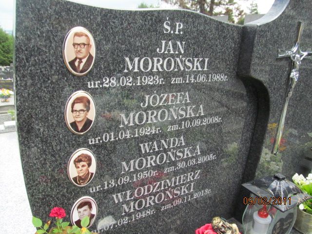 Józefa Morońska 1924 Bochnia - Grobonet - Wyszukiwarka osób pochowanych